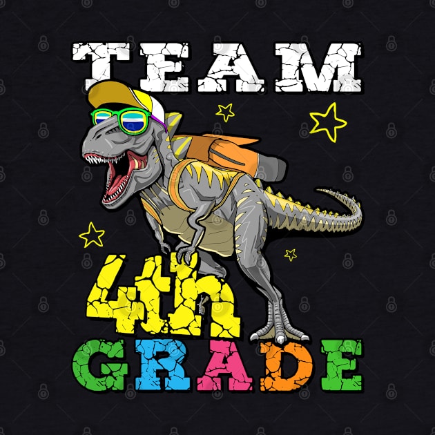 Dinosaur Back To School 4th Grade by DARSHIRTS